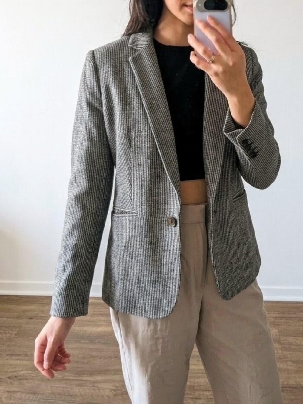 J. Crew Gray Parke Blazer In Grey Birdseye Twill-Wool